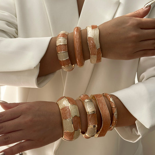 Stitching Enamel Glazed Light Luxury Exaggerated Vacation Style Bracelets