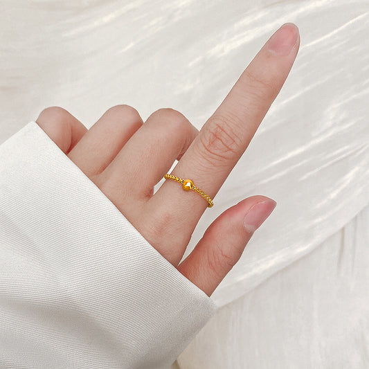 Titanium Steel No Fading Beads Gold Rings