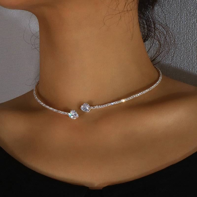 Women's Heart-shaped Zircon Popular Light Luxury Rhinestone Necklaces