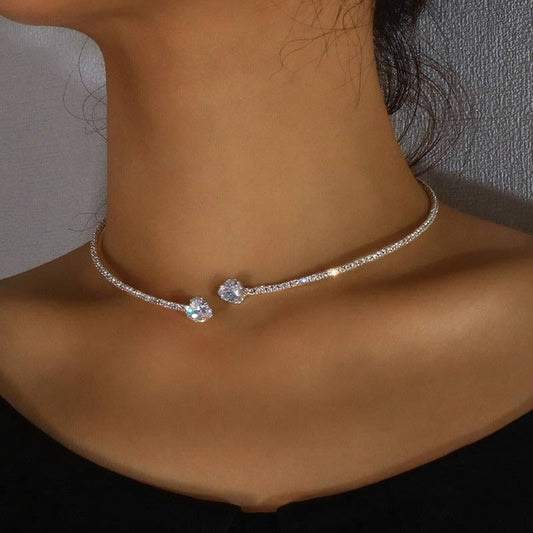 Women's Heart-shaped Zircon Popular Light Luxury Rhinestone Necklaces