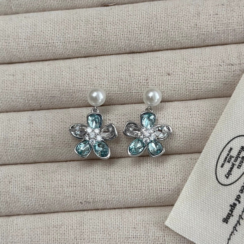 Vintage Pink Butterfly Pearl Small Delicate Stud Earrings