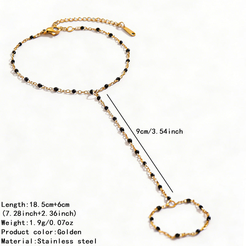 Stainless Steel Heart-shaped Finger Chain Light Bracelets