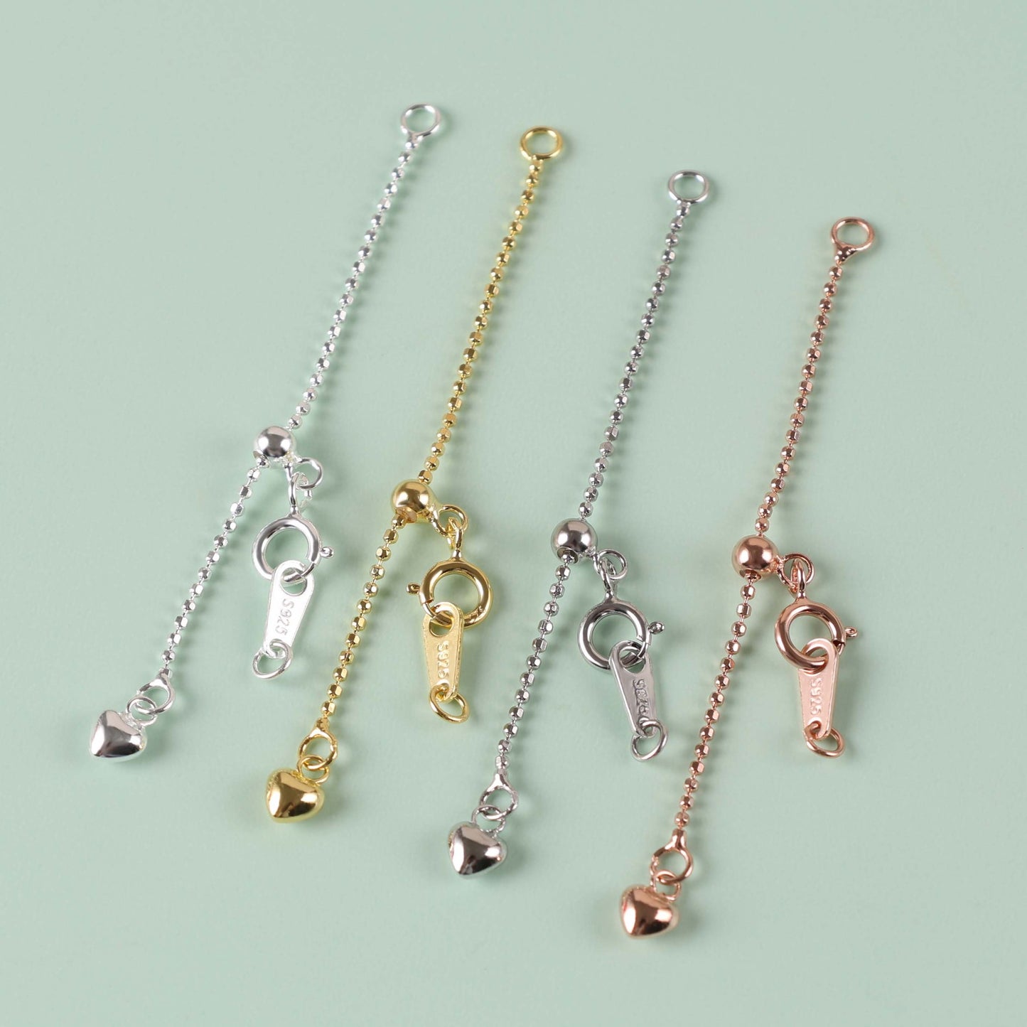 Sier Bead Heart-shaped Chain Handmade Stringed Pearls Jewelry Accessories