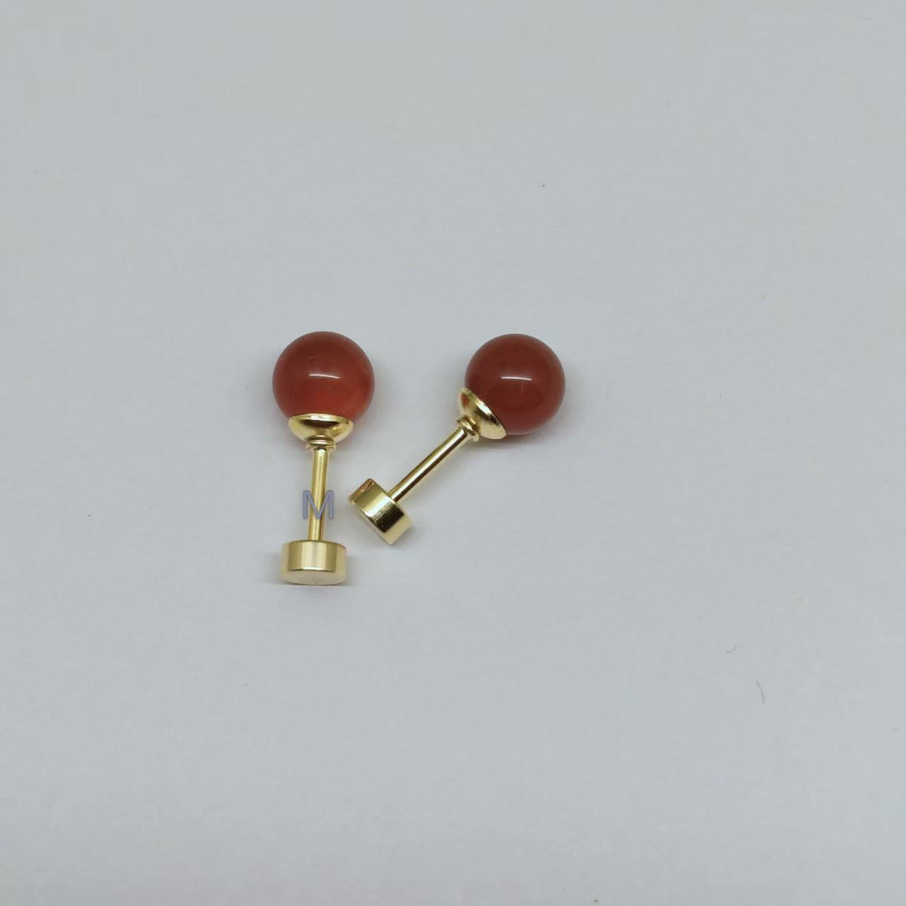 Agate Ear Female Korean Style Ball Round Cake Light Luxury Rings