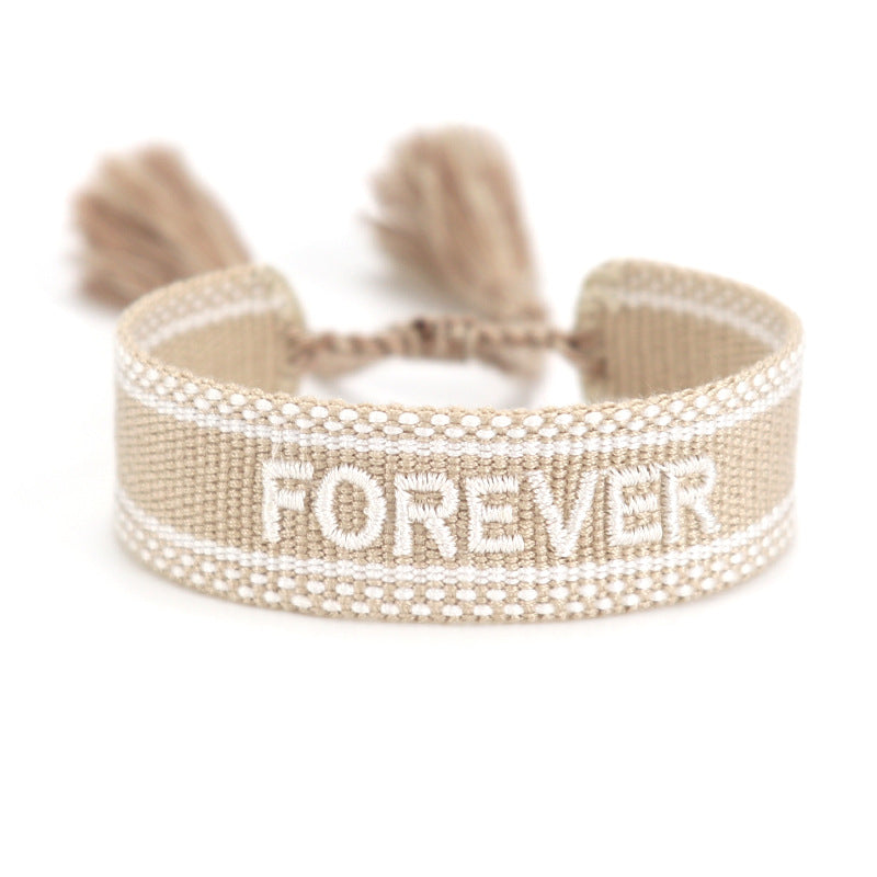 Women's Letter Carrying Strap Hand-woven Tassel Can Bracelets