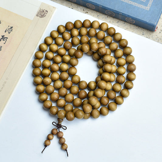 Women's & Men's Older Material Made Prayer Beads Gloomy Wood Classic Crafts Plate Bracelet