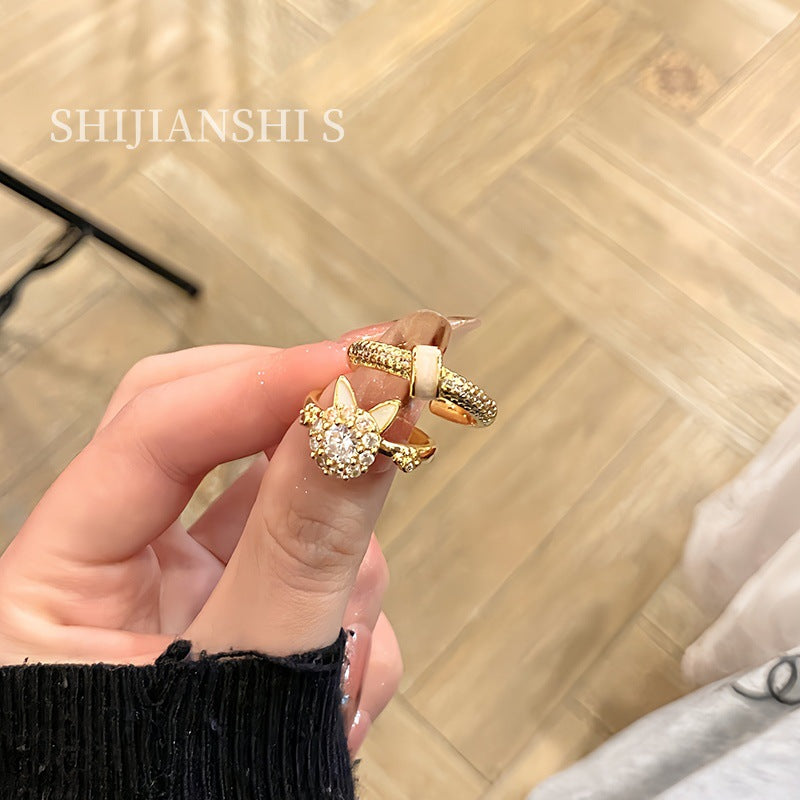 Glaze Dipping Spring Clothes Warm Rhyme White Decorative Rings