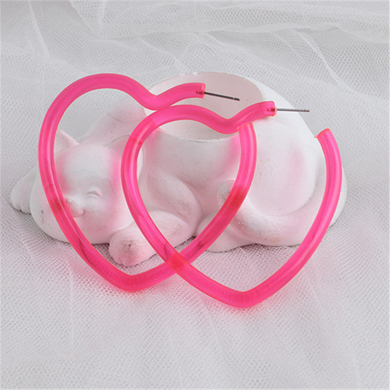 Love Heart Colorful Acrylic Colored Series Earrings