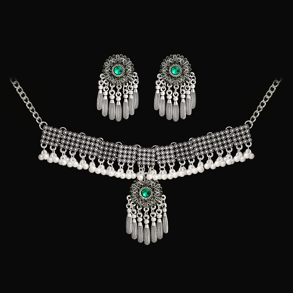 Women's Suite Retro Court French Pearl Water Jewelry Set