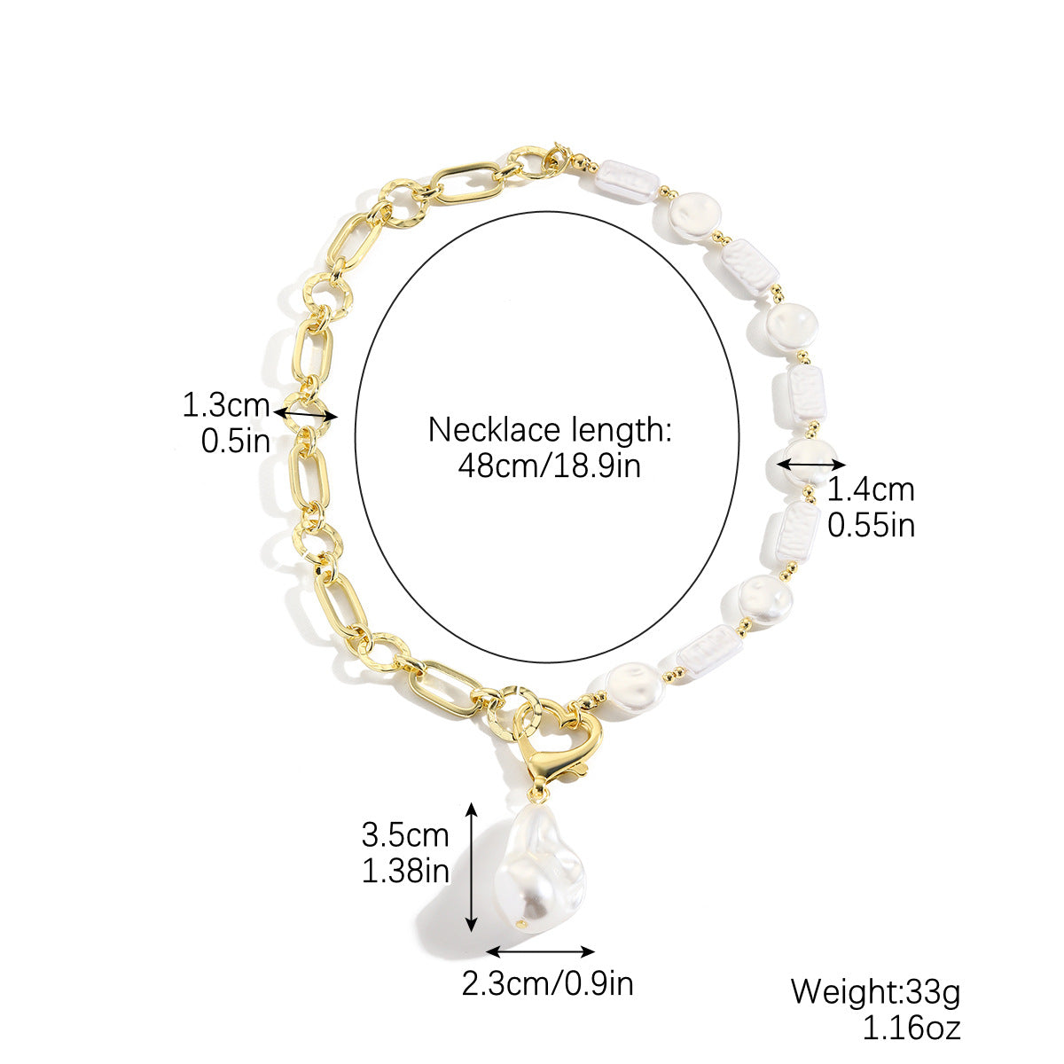 Irregular Pearl Shaped Retro Baroque Ornament Necklaces