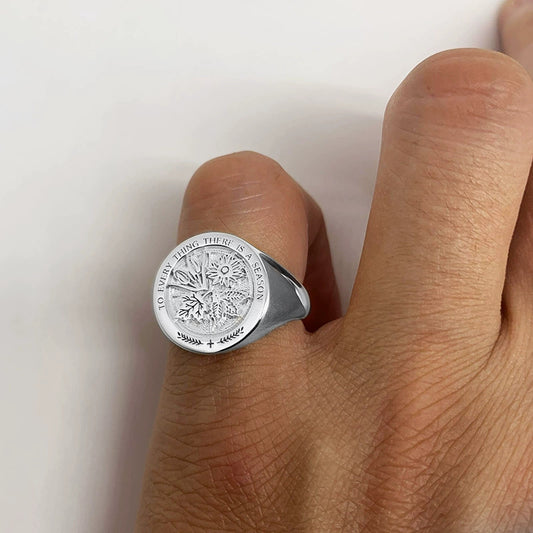 Men's Everything In The World Has Regular Signet Domineering Light Rings