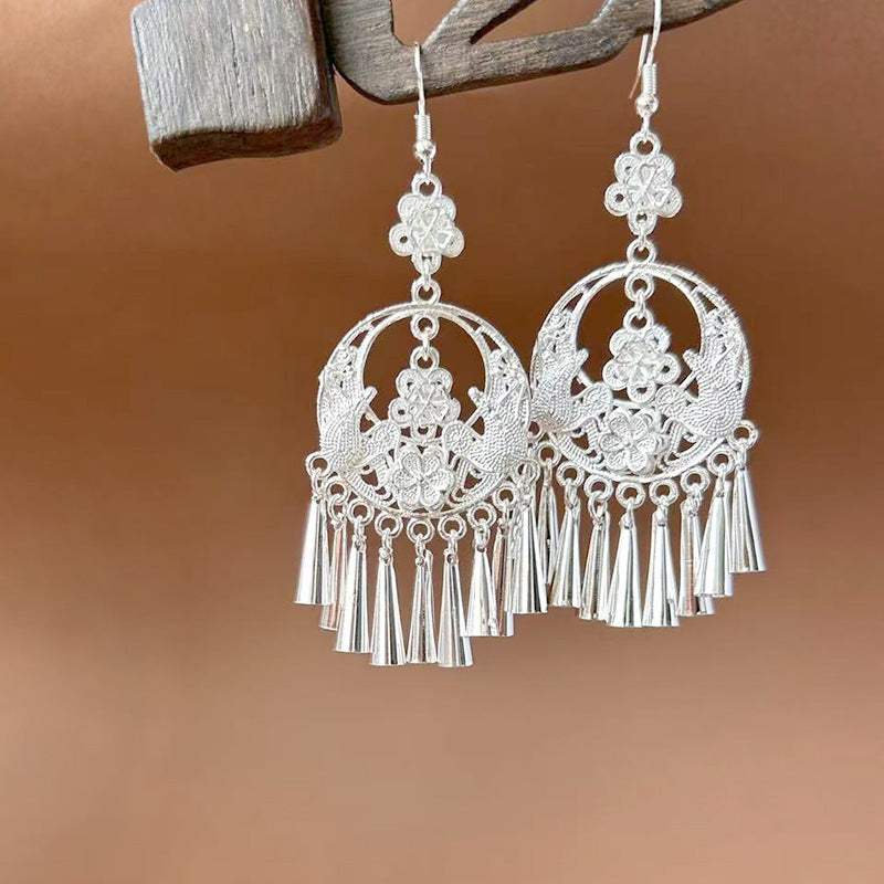 Ethnic Style Peacock Retro Ear Hook Earrings