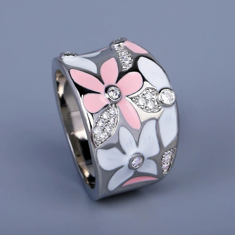 Elegant Glamorous Fashion Flower Engagement Female Rings