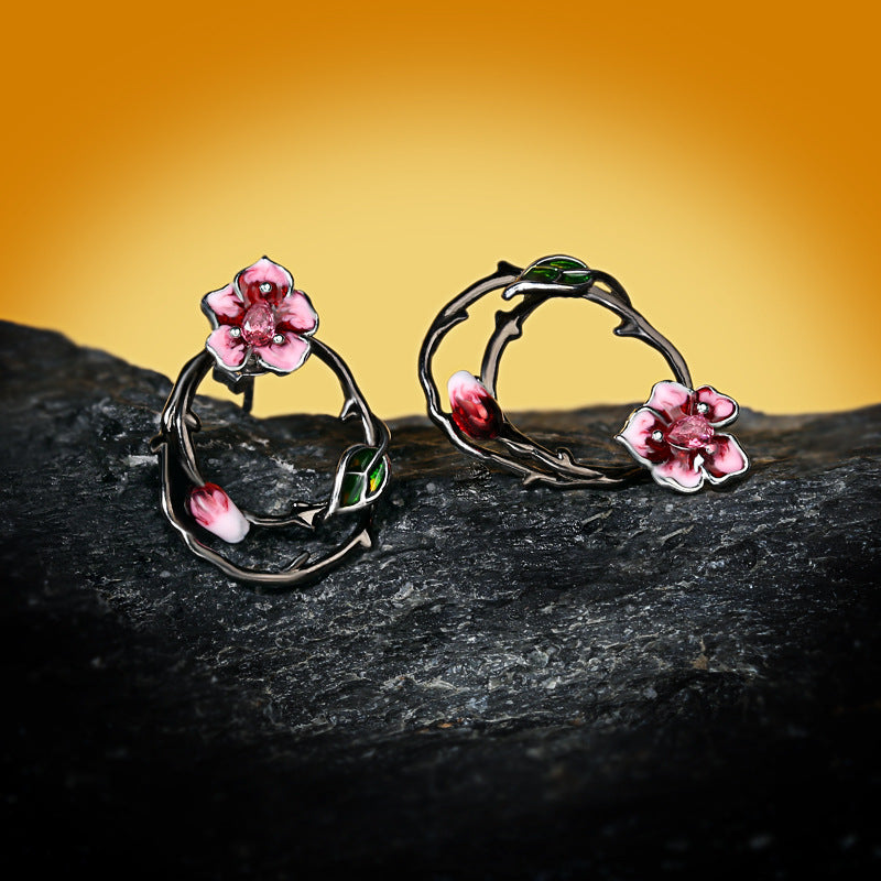 Sweet Mori Beautiful Alice Niche Temperament Enamel Court Wonderland Rings