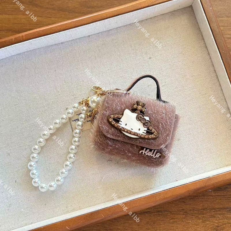 Cat Earphone Bag Pearl Sweet Girly Pendants