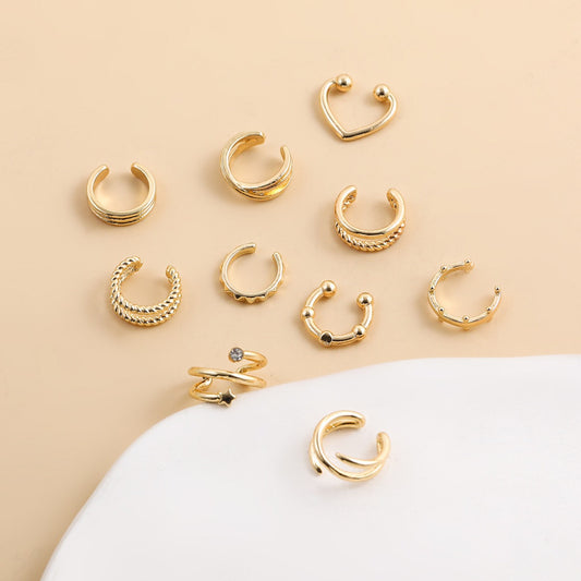 Slouchy Ear Clip Type Letter Suit Earrings
