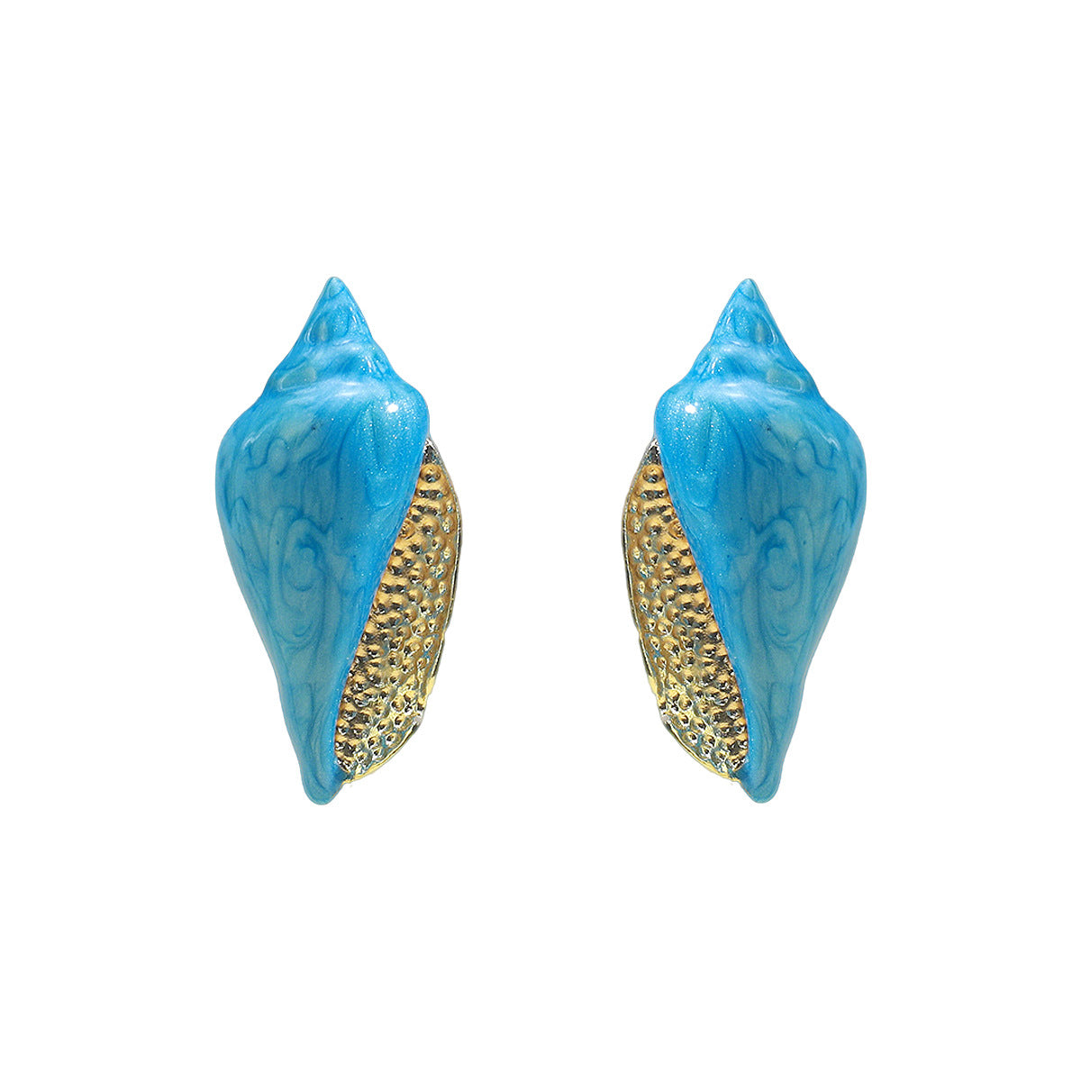 Women's Fashion Conch Enamel Unique Design Alloy Earrings