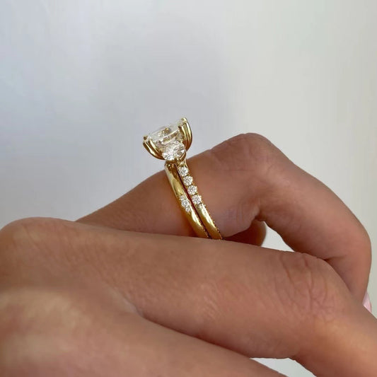 Wedding Golden Suit Inlaid Zircon Ornament Rings