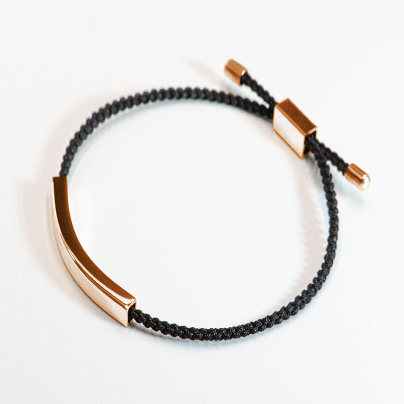 Steel Engraved Hollow Tube Couple Adjustable Inspirational Bracelets