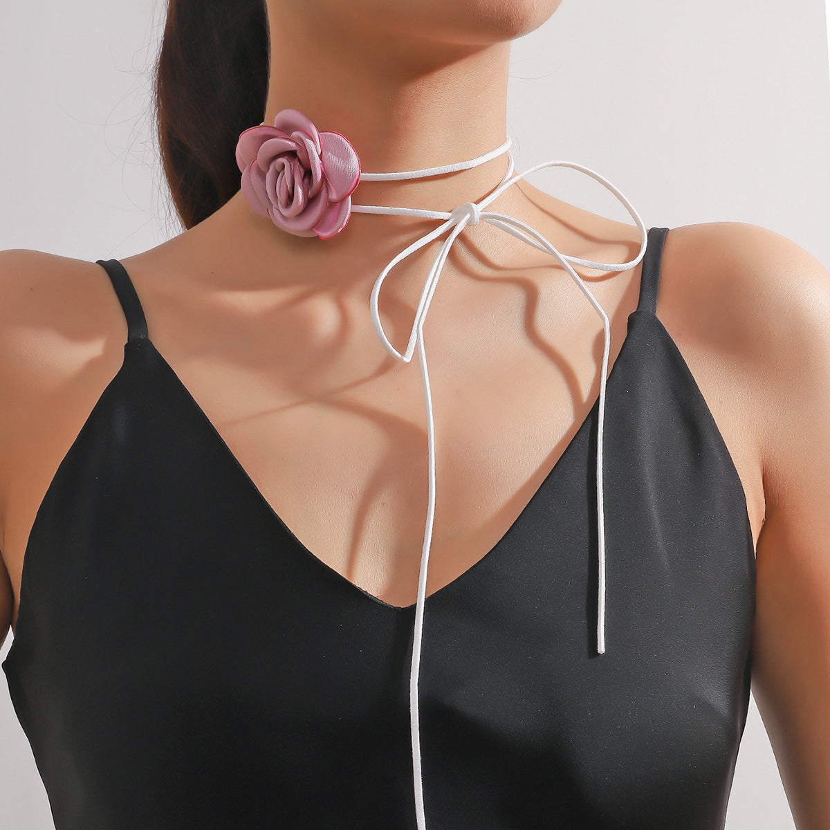 Black Beige Wine Red White Flower Vintage Court Collar