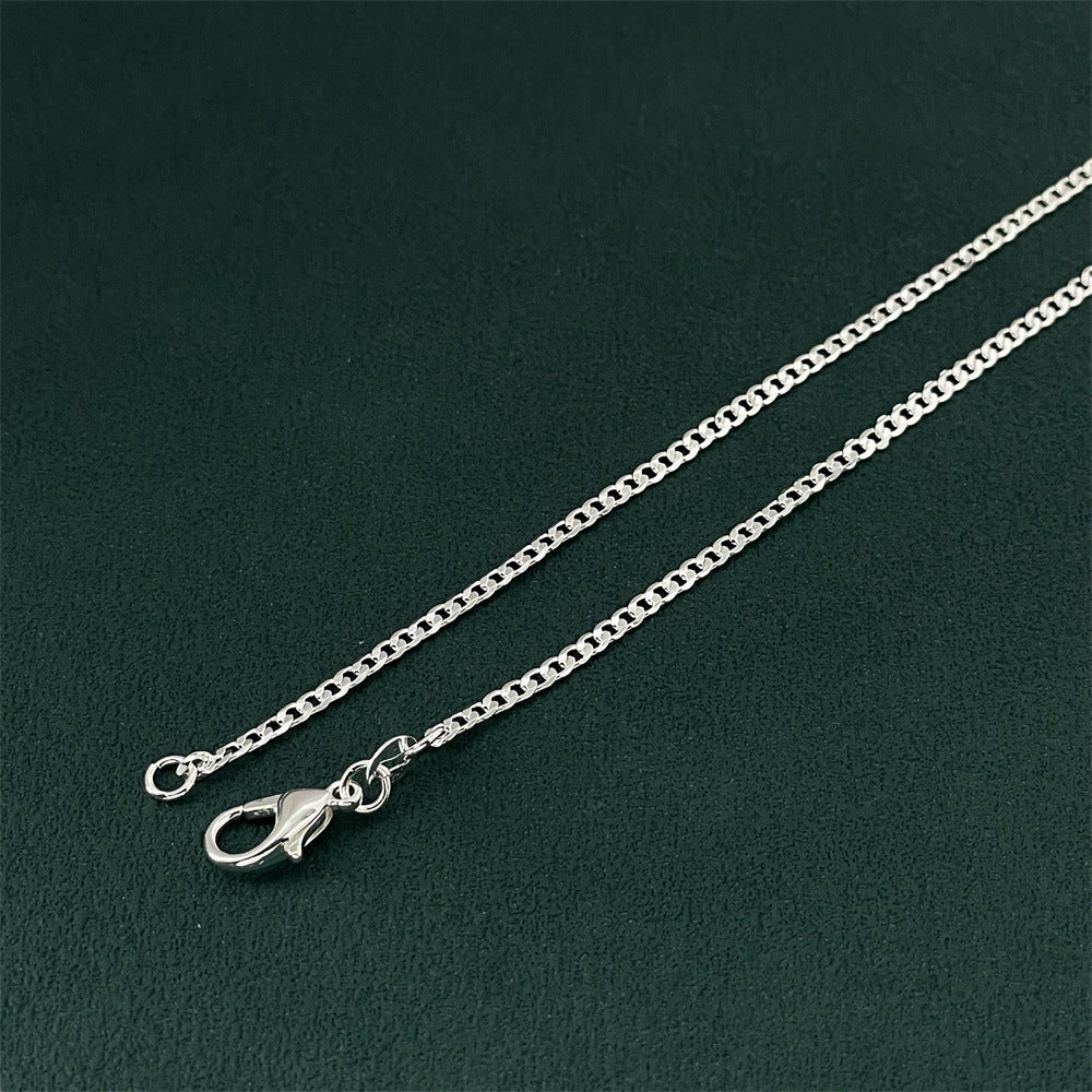 Pretty New Classic Sier-plated One-to-one Side Necklace