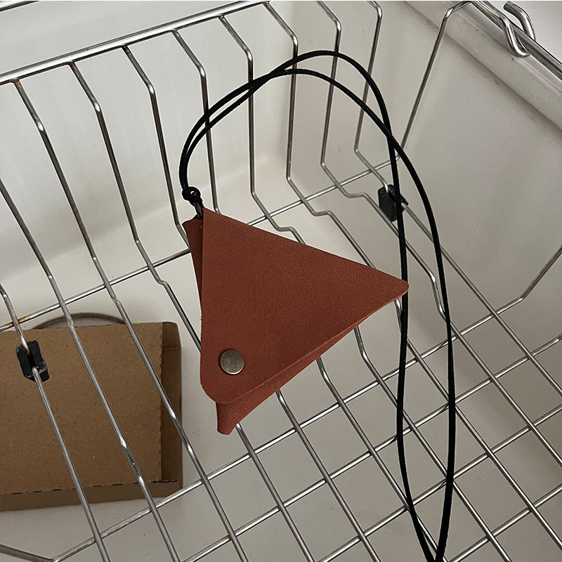 Triangle Bag Fashion Wear Accessory Halter Small Design Suede Necklaces