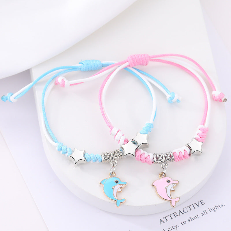 Cartoon Good-looking Woven Korean Style Fresh Carrying Strap Female Creative Bracelet