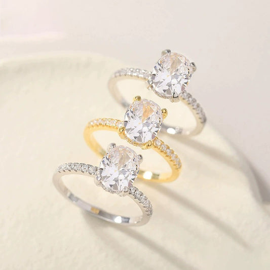 Women's Karat Inlaid Denier Zircon Rhinestone Rings