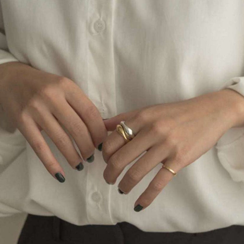 Women's Gold Sier Color Retro Fashionable Exaggerated Ring