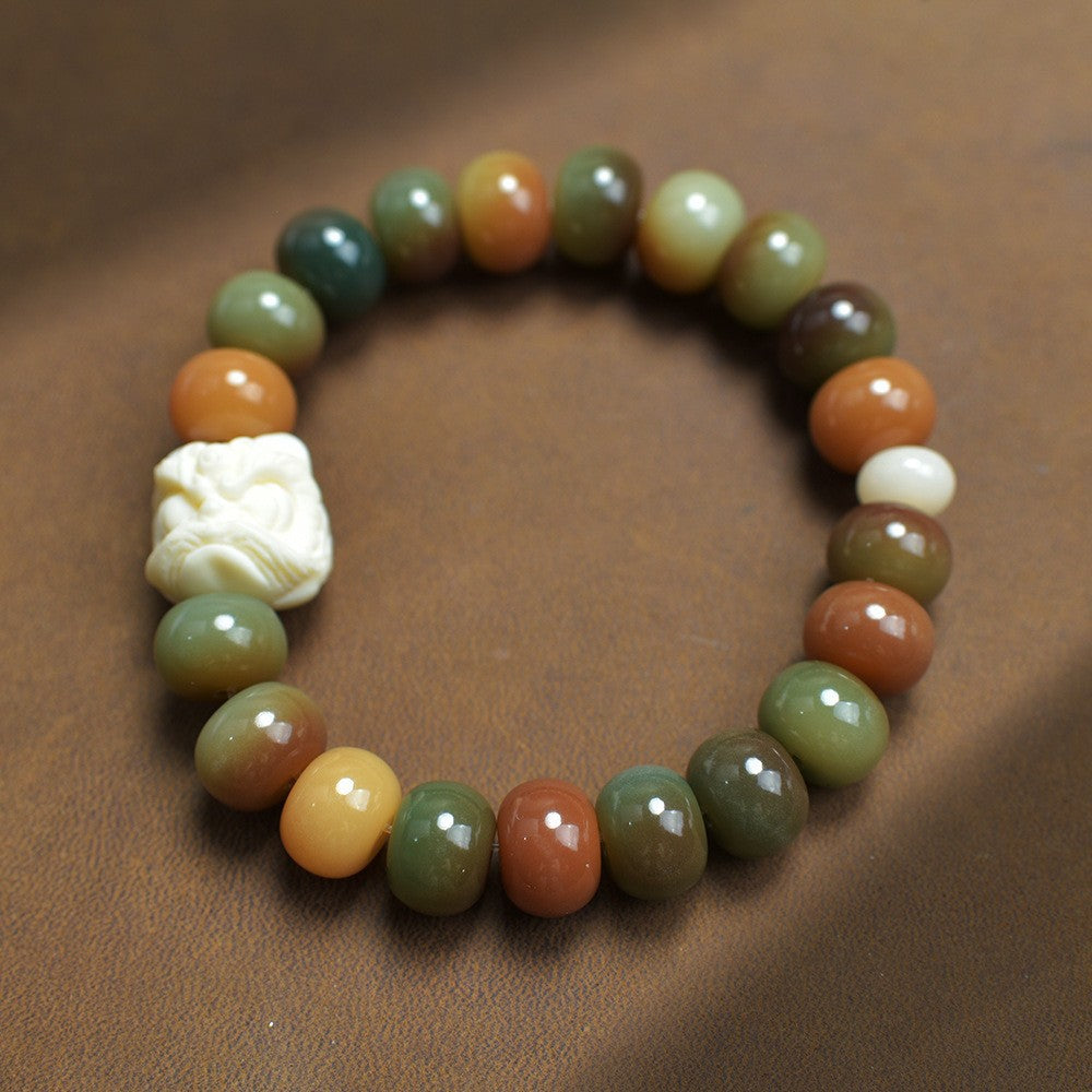 Women's & Men's Natural Bodhi Double Circle Abacus Beads Rosary Hand Bracelets
