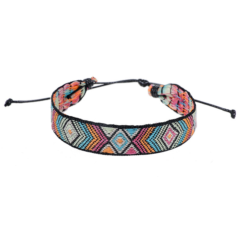 Bohemian Artistic Printed Fabric Carrying Strap Bracelets