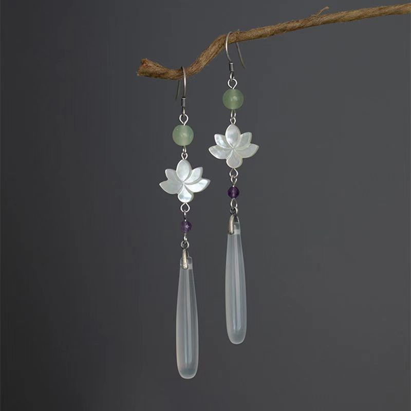 Women's Ethnic Style Song Dynasty Tassel Antique Eardrops Retro Cheongsam Earrings