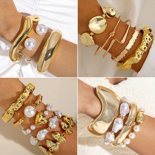 Popular Durable Line Geometric Exaggerated Open-ended Bracelets