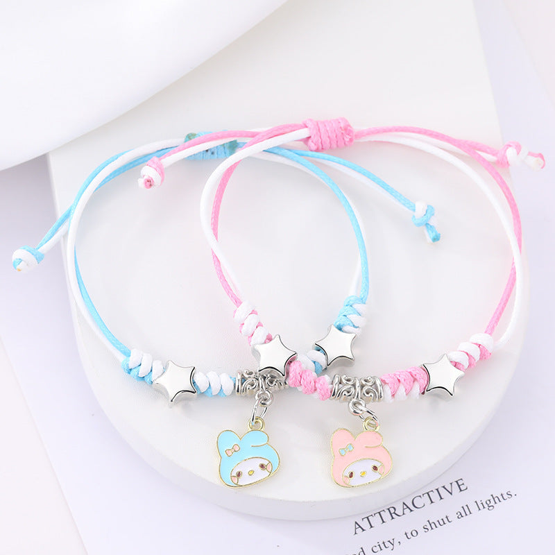 Cartoon Good-looking Woven Korean Style Fresh Carrying Strap Female Creative Bracelet