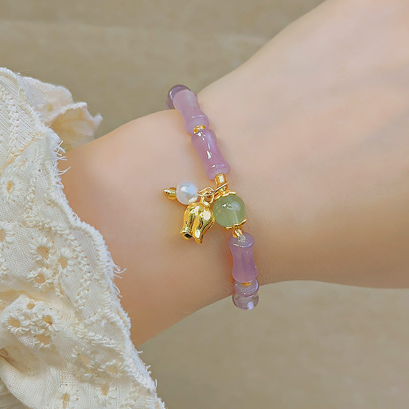Glass Beaded Female Sweet Lily Gift Bracelets