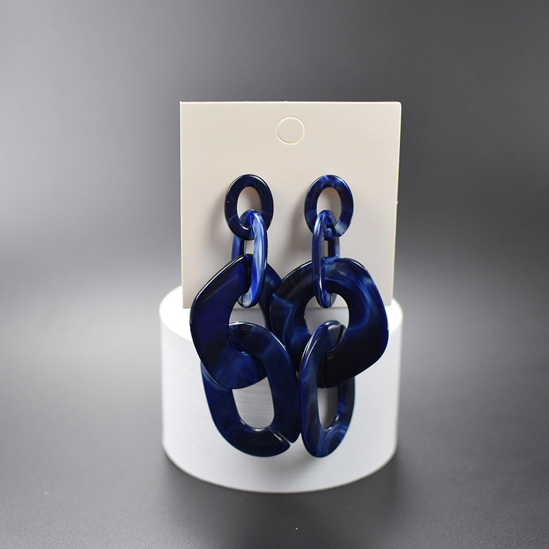 Exaggerated Large Popular Geometric Acrylic Plate Rings