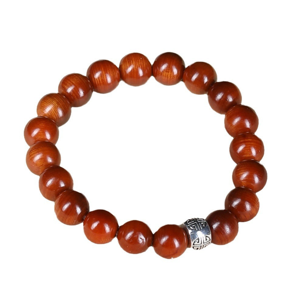 Women's & Men's Old Materials Thuja Red Oil Single Circle Buddha Beads Bracelets