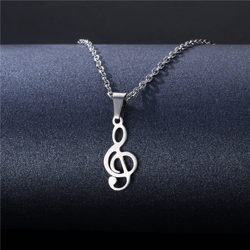 Stainless Steel Cut Hollow Geometry Tag Necklace