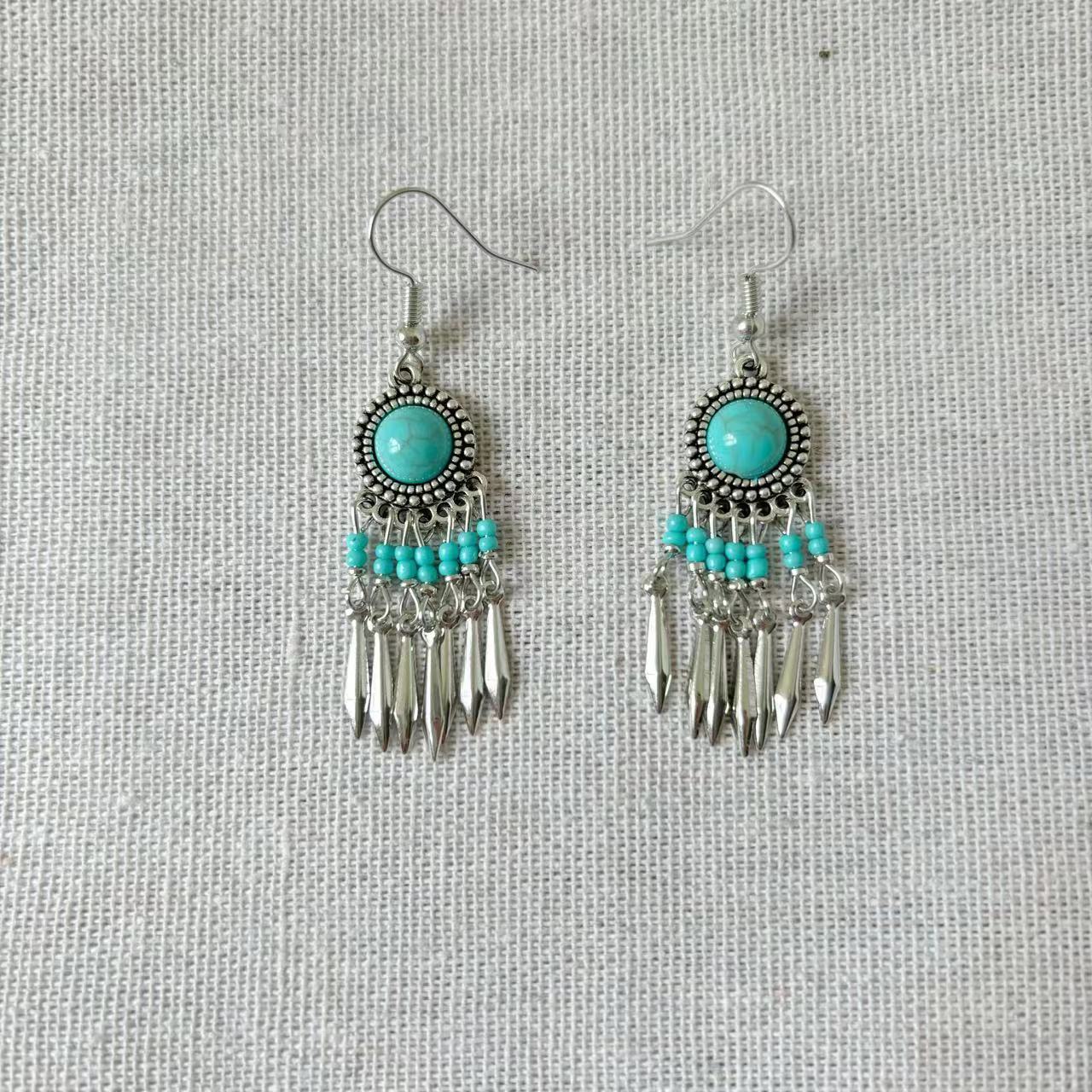 Women's Ethnic Style Yunnan Travel Vacation Retro Tassel Long Miao Sier Earrings