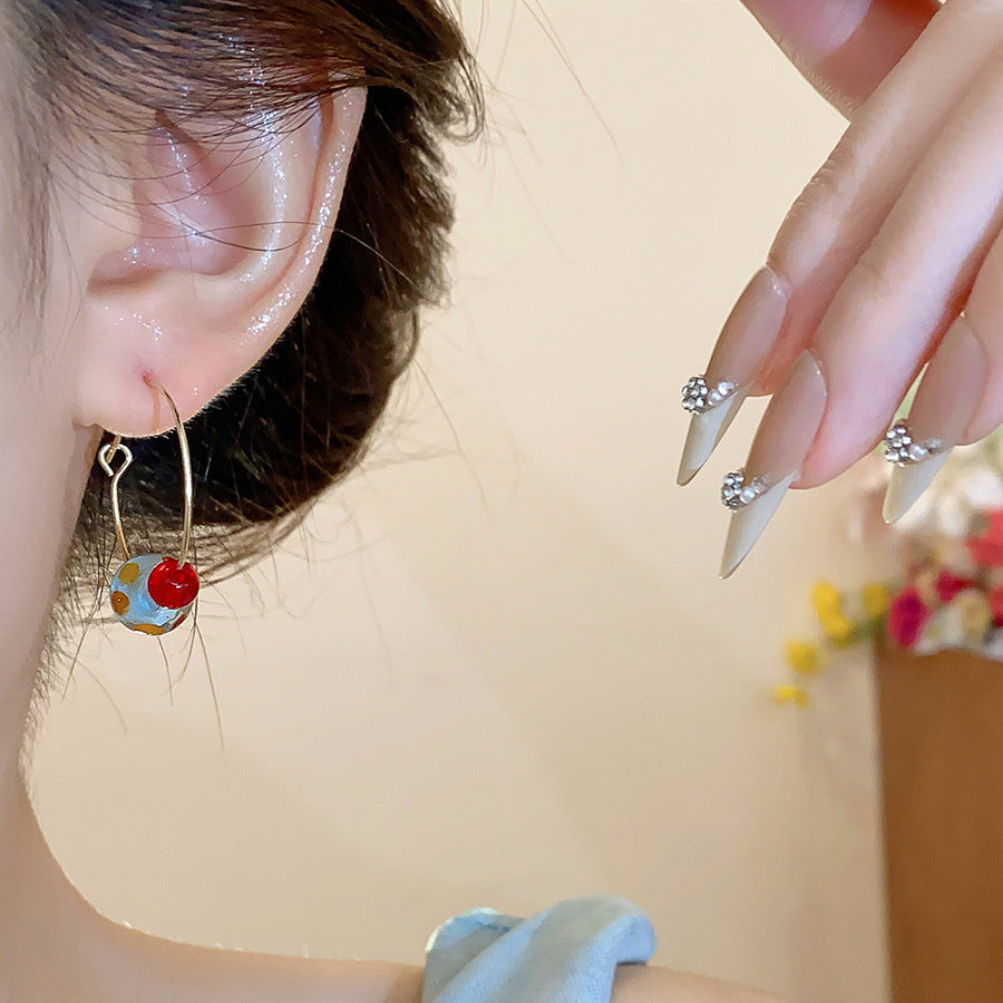 Dopamine Color Resin Ball Light Luxury Earrings