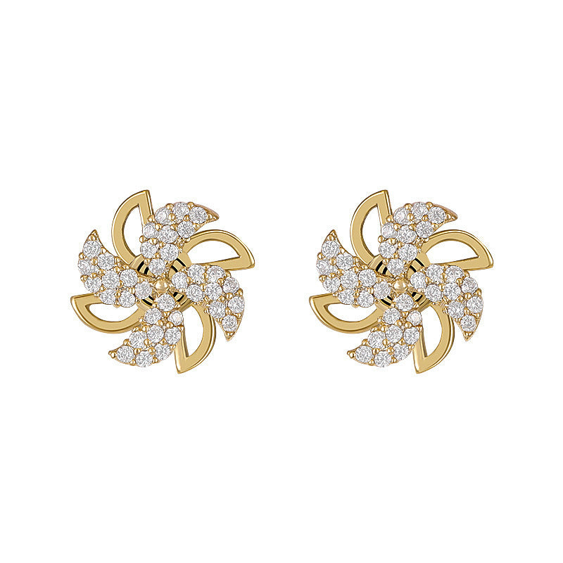 Women's Sterling Sier Rotatable Little Windmill For Trendy Exquisite Niche Rings
