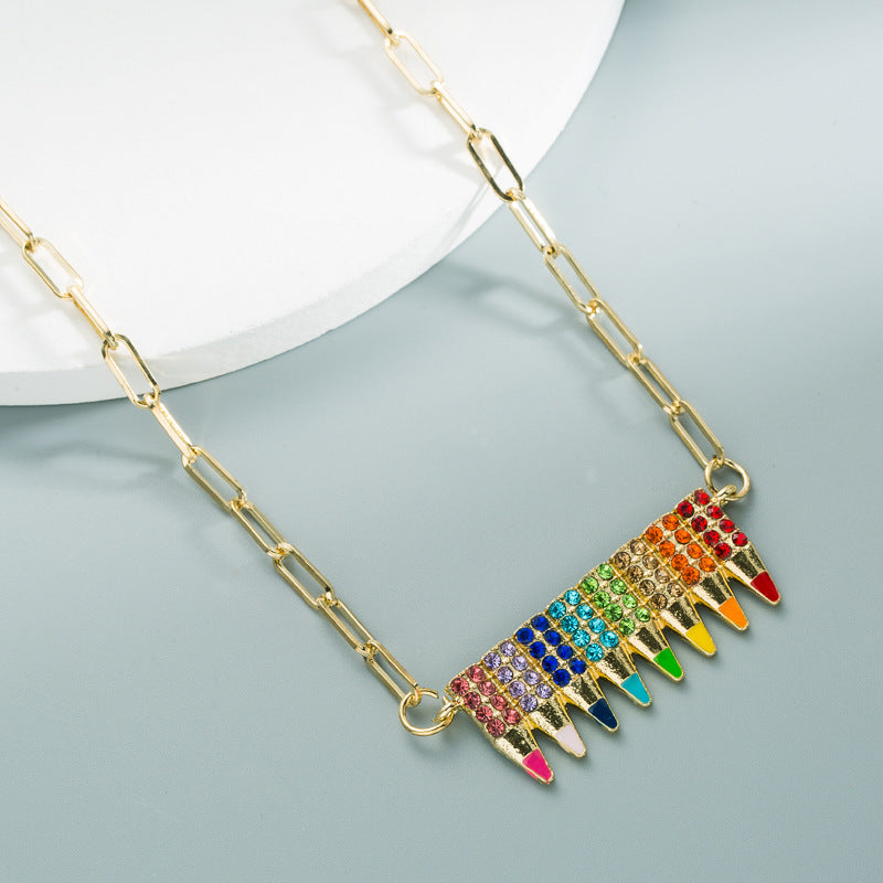 Fashion Fashionmonger Personality Color Crayon Alloy Clavicle Chain Necklace