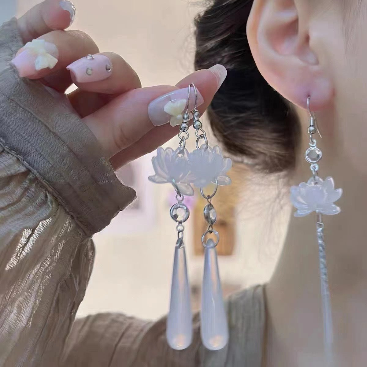 Fashion Fan Tassel Female Summer Retro Earrings