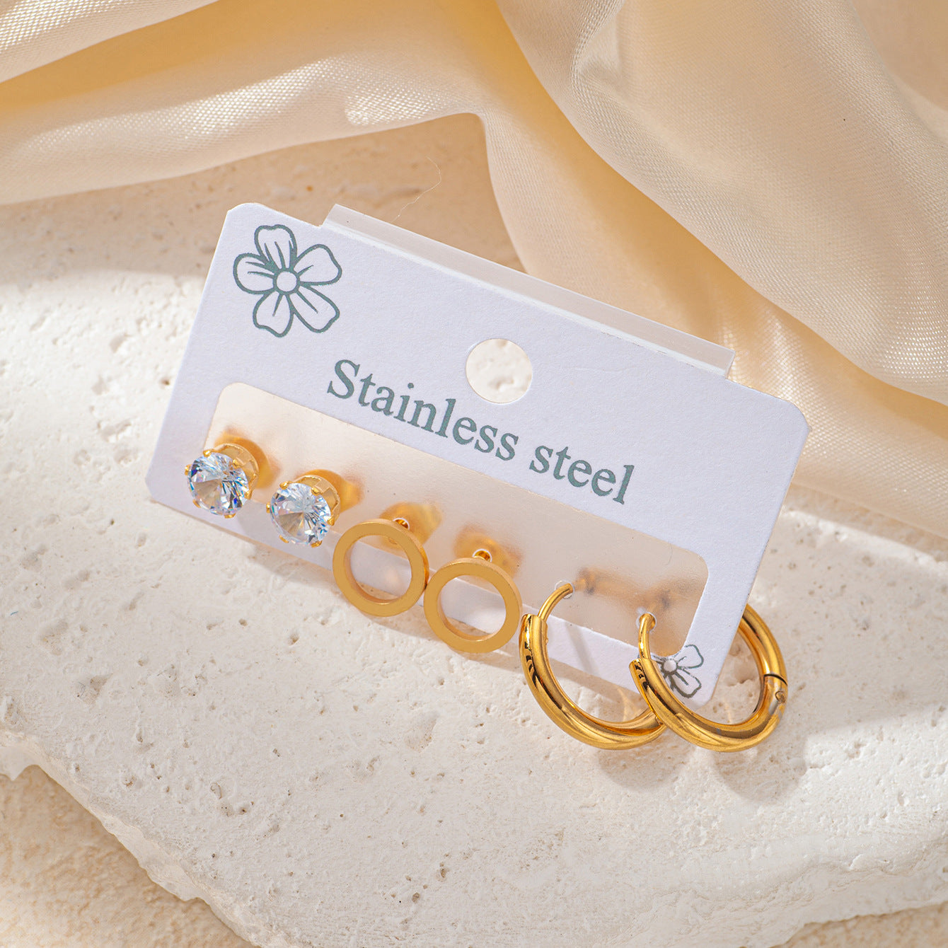 Titanium Steel Ear Exquisite Small Gold-plated Earrings