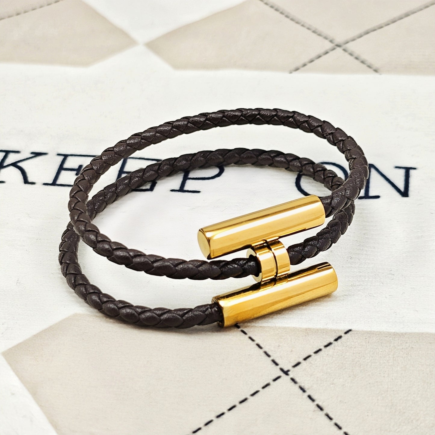 Women's & Men's Steel Leather Rope Woven Hand Strap Bracelets
