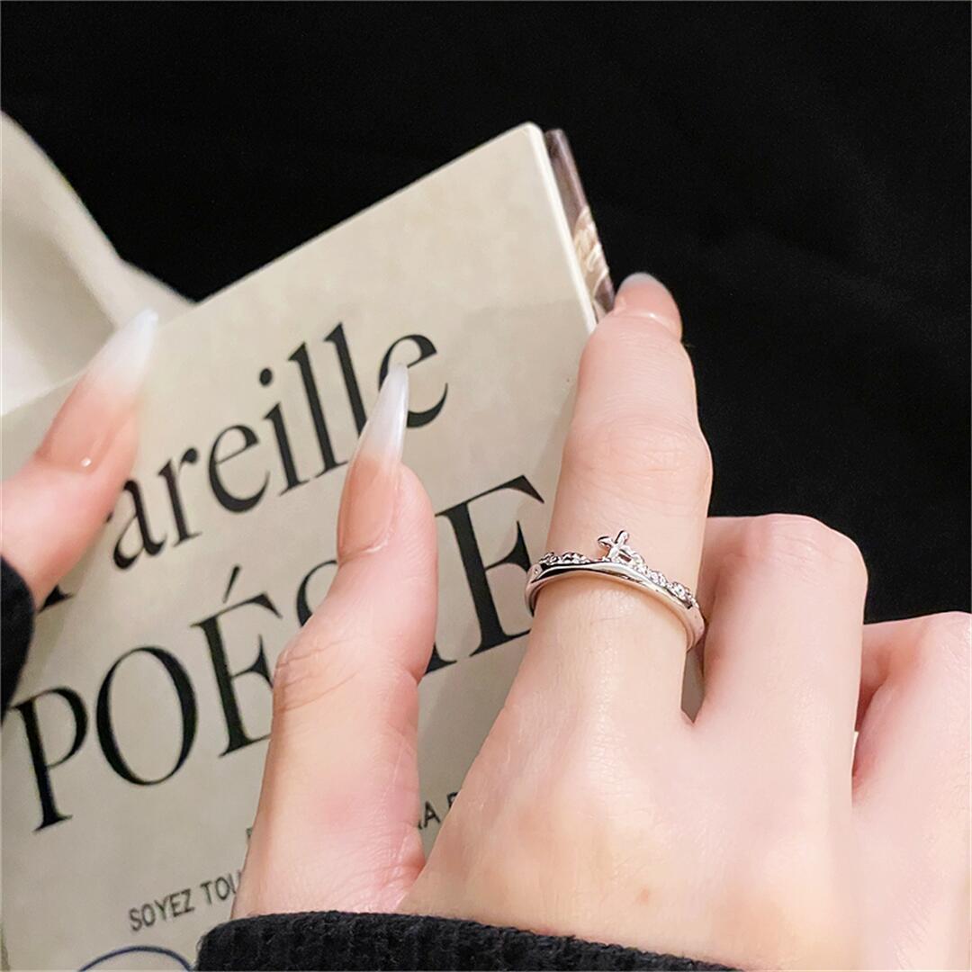 Simple Elegant Starry Bead Female Cool High Sense Ring