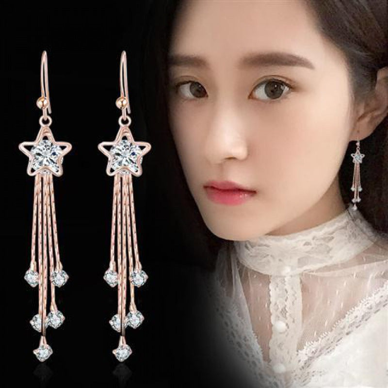 Women's Tassel High Sense Temperamental Long Eardrops Fashion Rings