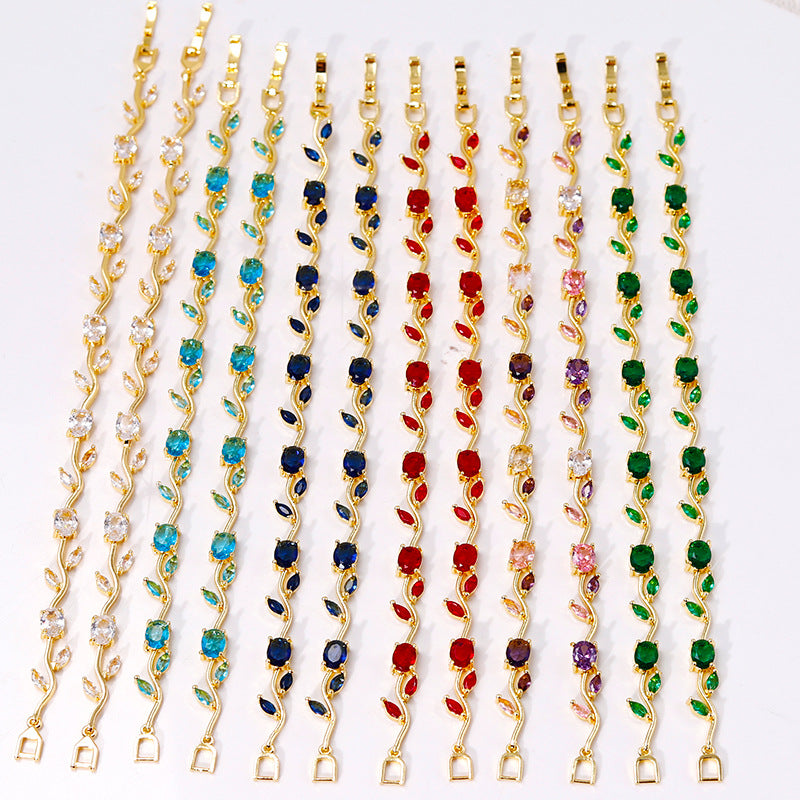 Horse Eye Zircon Gold-plated Copper Female Light Luxury Minority Style Bracelet