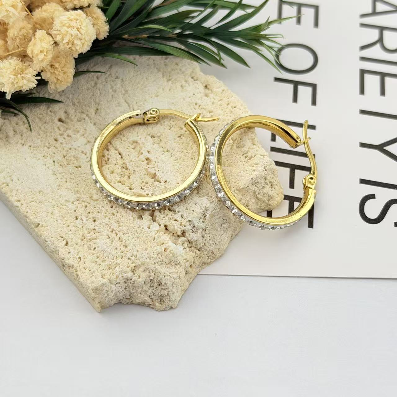 Women's Luxury Refined Rhinestone Full Diamond Big Hoop Fashion Earrings