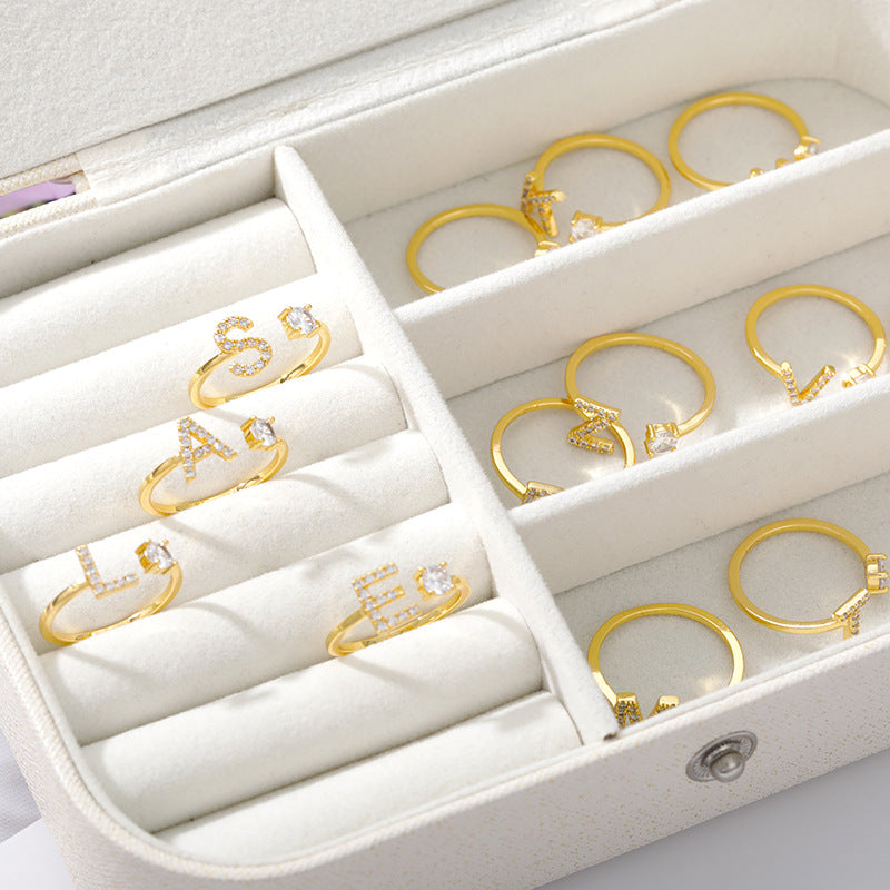Pretty Women's Letters English Opening Adjustable Rings